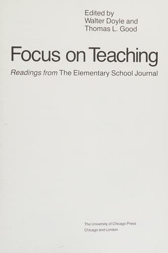 Tapa de Focus on Teaching