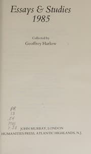 Tapa de Essays & studies 1985