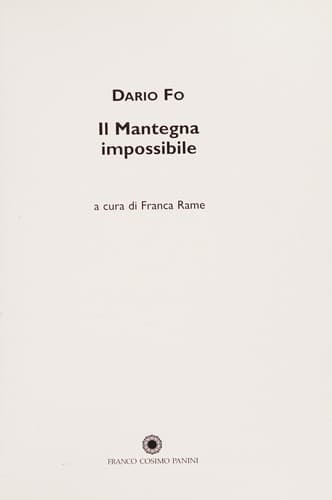Tapa de Il Mantegna impossibile