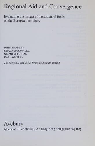 Tapa de Regional aid and convergence