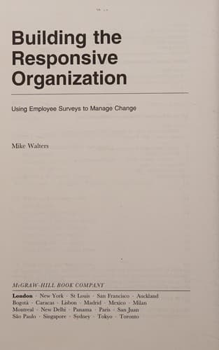 Tapa de Building the Responsive Organization