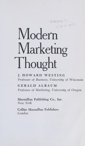 Tapa de Modern marketing thought