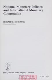 Tapa de National monetary policies and international monetary cooperation