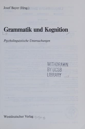 Tapa de Grammatik und Kognition