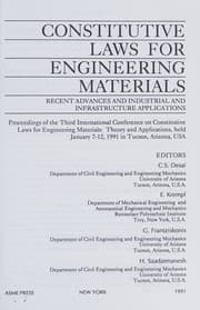 Tapa de Constitutive laws for engineering materials