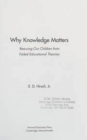 Tapa de Why knowledge matters