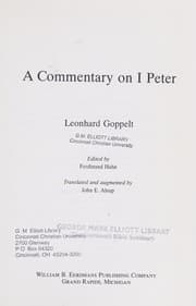 Tapa de A commentary on I Peter