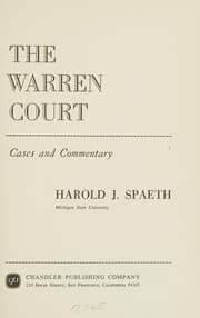 Tapa de The Warren Court: cases and commentary
