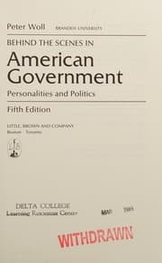 Tapa de Behind the scenes in American government