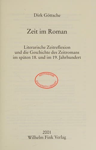 Tapa de Zeit im Roman