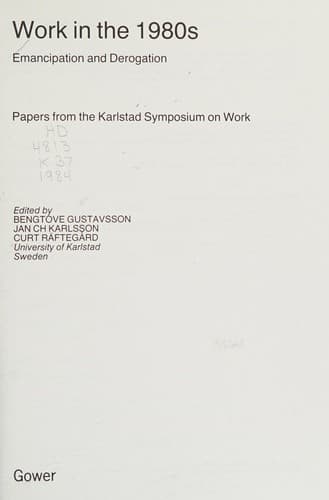 Tapa de Work in the 1980s