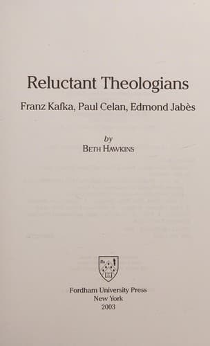 Tapa de Reluctant theologians