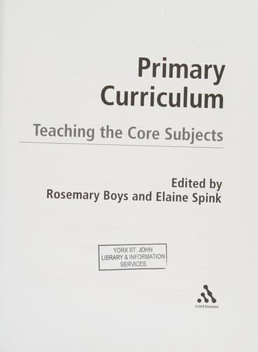 Tapa de Primary curriculum