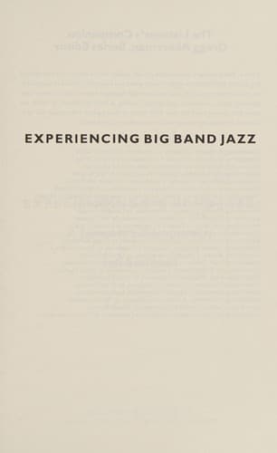 Tapa de Experiencing big band jazz