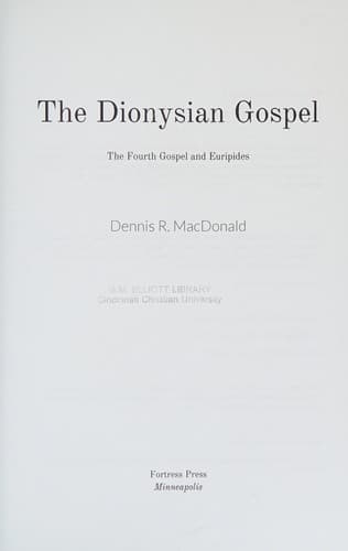 Tapa de Dionysian Gospel
