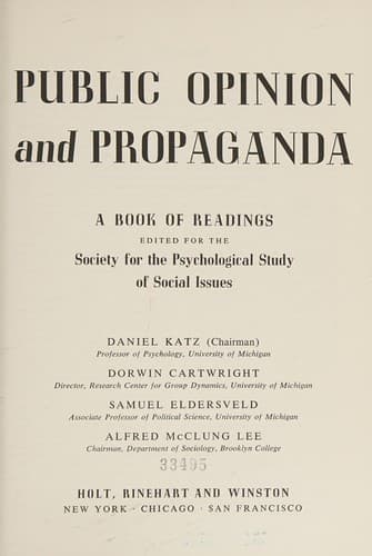 Tapa de Public opinion and proipoganda