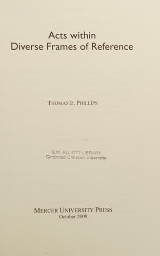 Tapa de Acts within diverse frames of reference