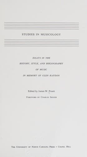 Tapa de Studies in musicology
