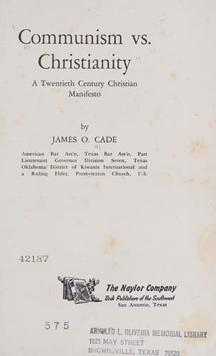Tapa de Communism vs. Christianity