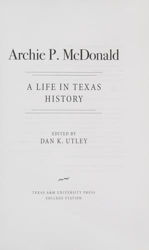 Tapa de Archie P. McDonald