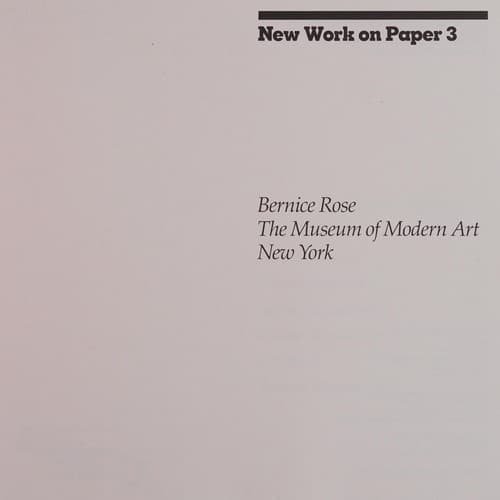 Tapa de New work on paper 3