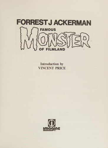 Tapa de Forrest J. Ackerman, famous monster of filmland