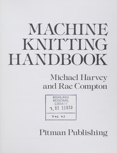 Tapa de Machine Knitting Handbook
