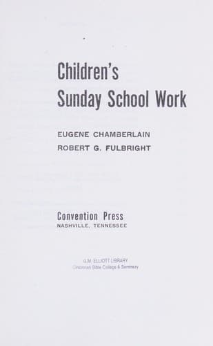 Tapa de Children's Sunday school work