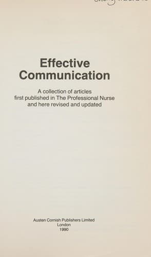 Tapa de Effective Communication (The Professional Development Series)