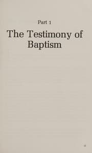 Tapa de Testimony of Baptism