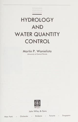 Tapa de Hydrology and water quantity control