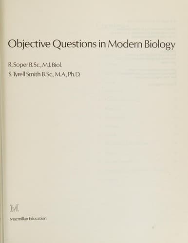 Tapa de Objective Questions in Modern Biology