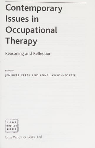 Tapa de Contemporary issues in occupational therapy
