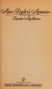 Tapa de Miss Ryder's memoirs