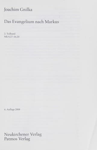 Tapa de Das Evangelium nach Markus