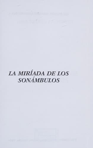Tapa de La miríada de los sonámbulos