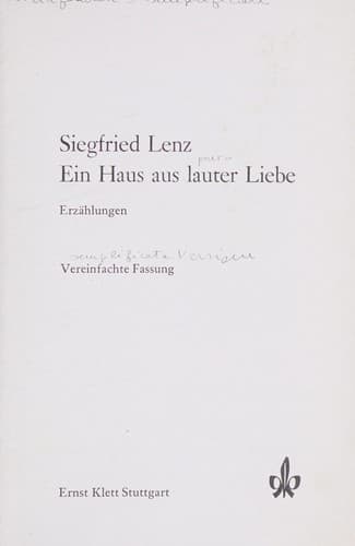 Tapa de Ein Haus aus lauter Liebe