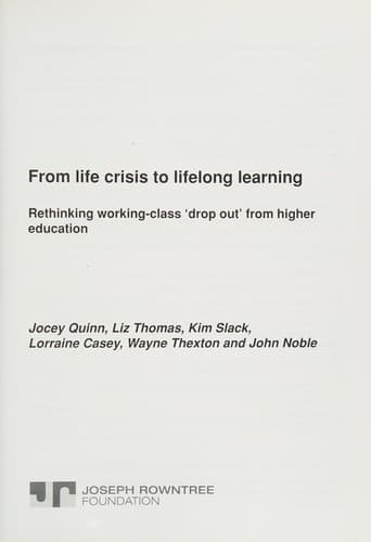 Tapa de From life crisis to lifelong learning