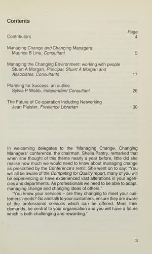Tapa de Change in libraries and information services