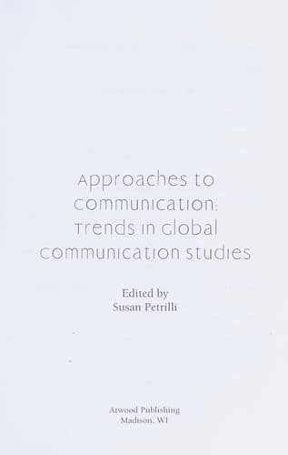 Tapa de Approaches to communication