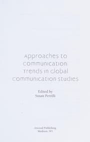 Tapa de Approaches to communication