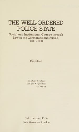 Tapa de The well-ordered police state
