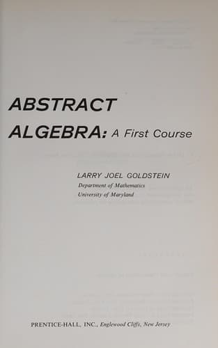 Tapa de Abstract algebra