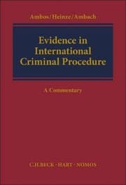 Tapa de Evidence in International Criminal Procedure