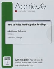 Tapa de Achieve for How to Write Anything with Readings 5e