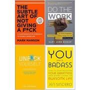 Tapa de The Subtle Art of Not Giving A F*ck [Hardcover], Do the Work, Unfuk Yourself, You Are a Badass 4 Books Collection Set