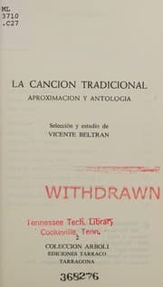 Tapa de La Canción tradicional