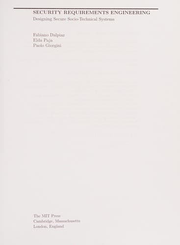 Tapa de Security requirements engineering
