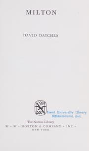 Tapa de Daiches Milton