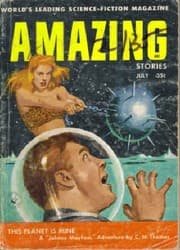 Tapa de Amazing Stories, July 1956 (Volume 30, No. 7)
